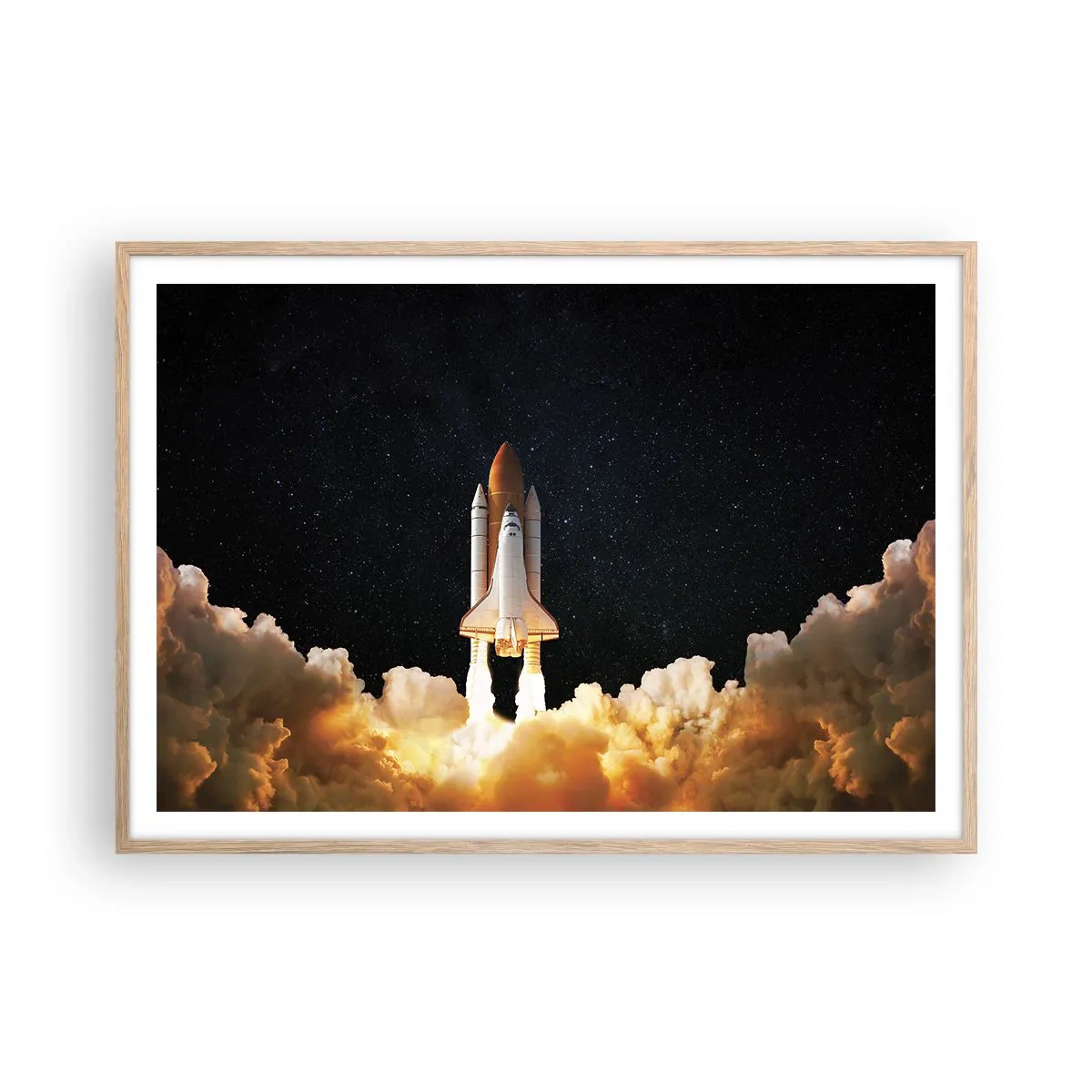 Poster în ramă de stejar deschis - Ad astra! - 100x70 cm