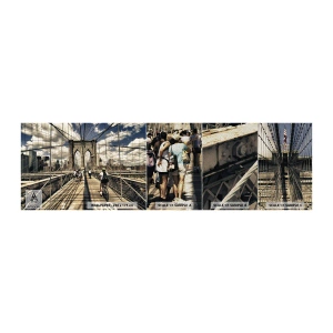 Mostră tapet Premium Sand - Chiar în inima orașului - Podul Brooklyn, New York, Oraș - 100x30 cm