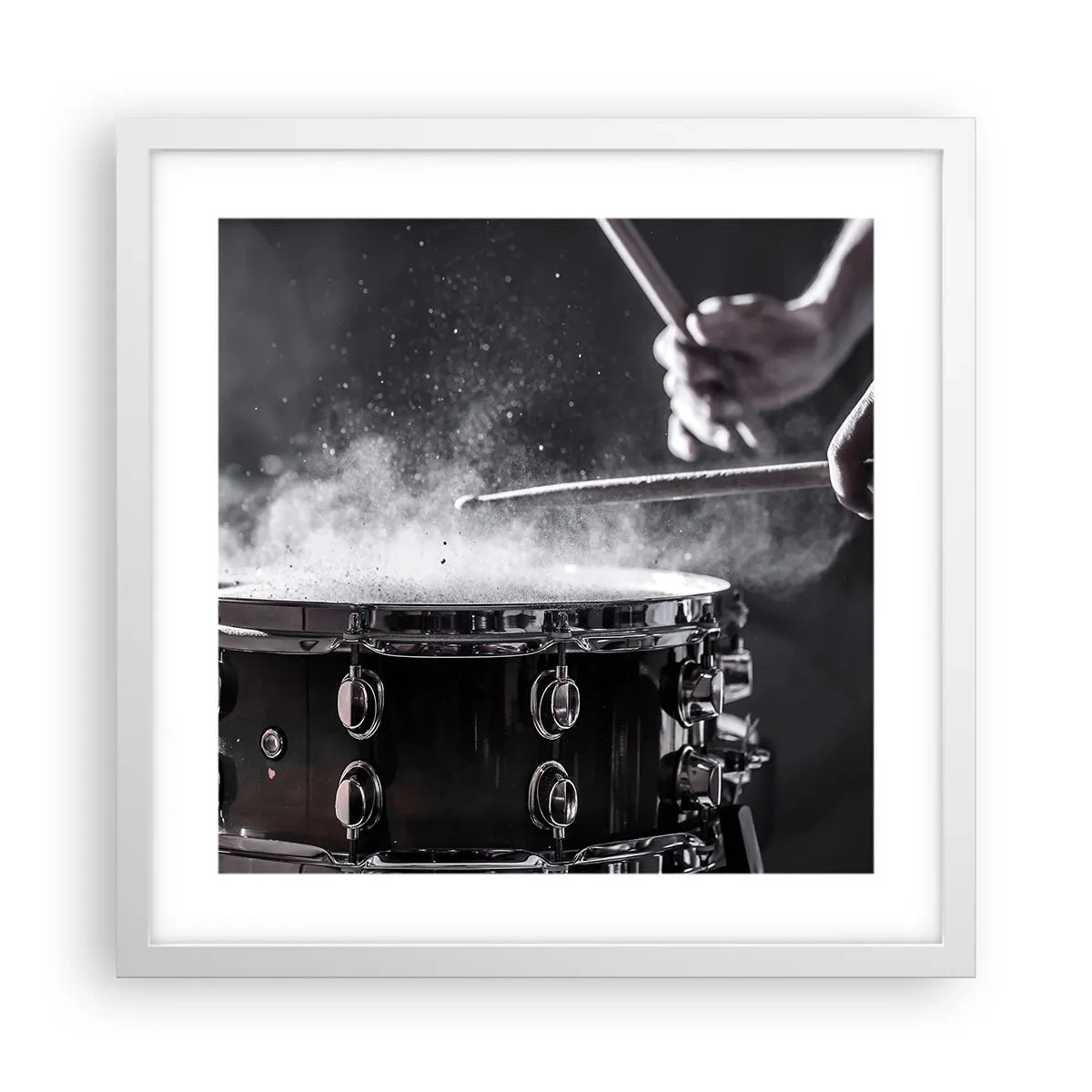 Poster în ramă albă - Pulsul muzicii - 40x40 cm