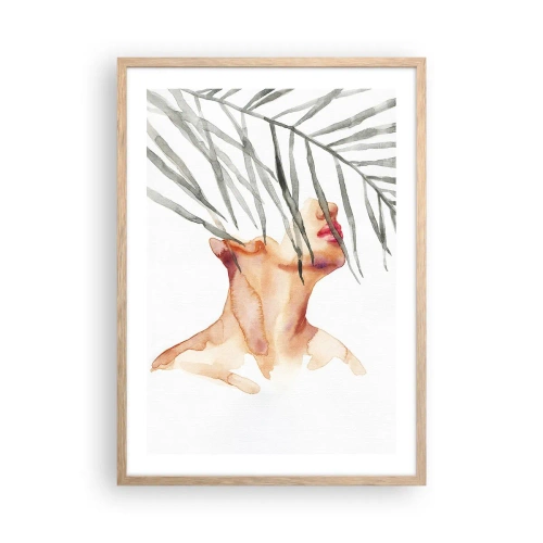 Poster în ramă de stejar deschis - Simțiți pulsul tropicelor - 50x70 cm