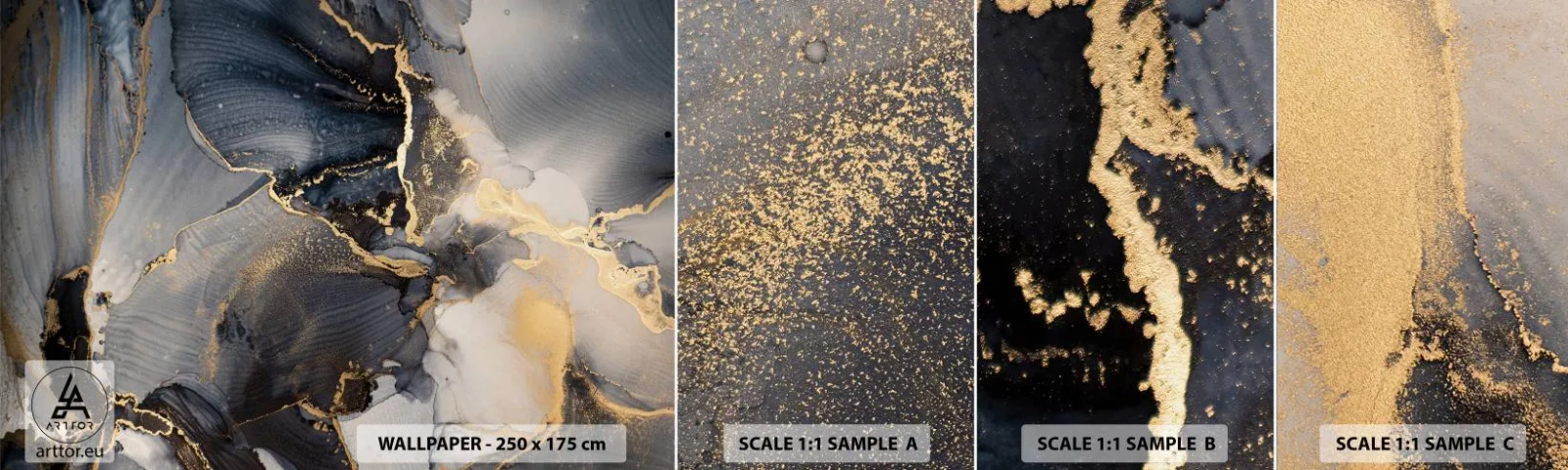 Mostră de Tapet Standard Eco - Viața unei pietre - Abstracția, Bucată, Artă Modernă - 100x30 cm