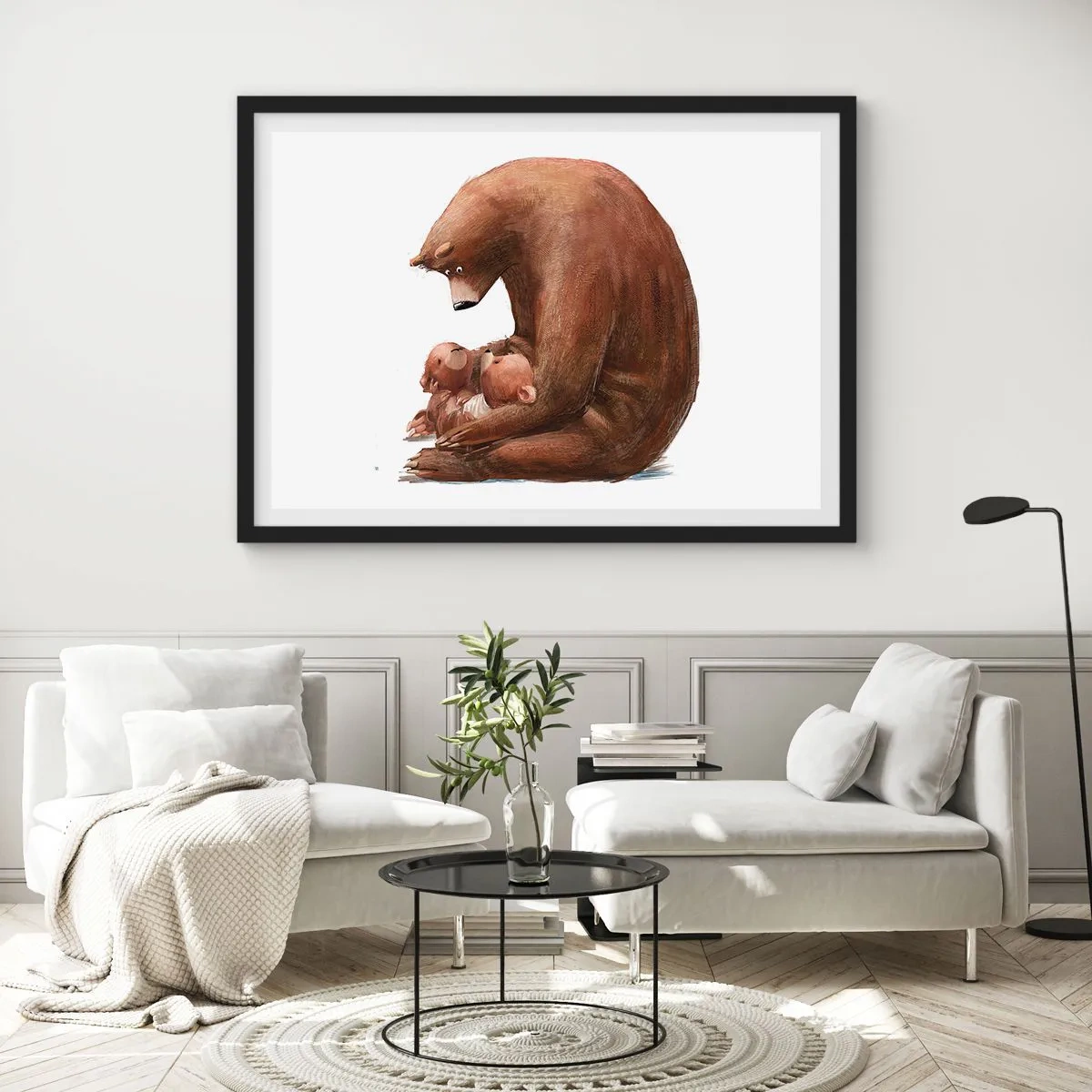 Poster în ramă neagră - Vise plăcute, copii - 70x50 cm