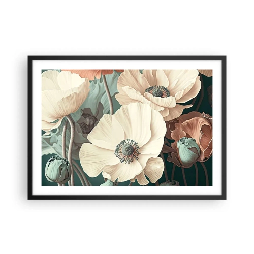 Poster în ramă neagră - Șoapta macilor - 70x50 cm