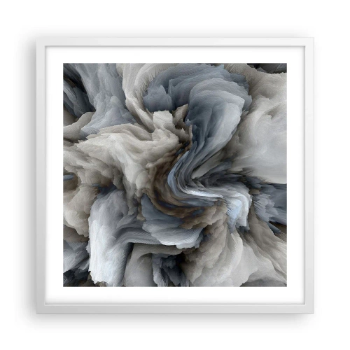 Poster în ramă albă - Piatră și floare - 50x50 cm