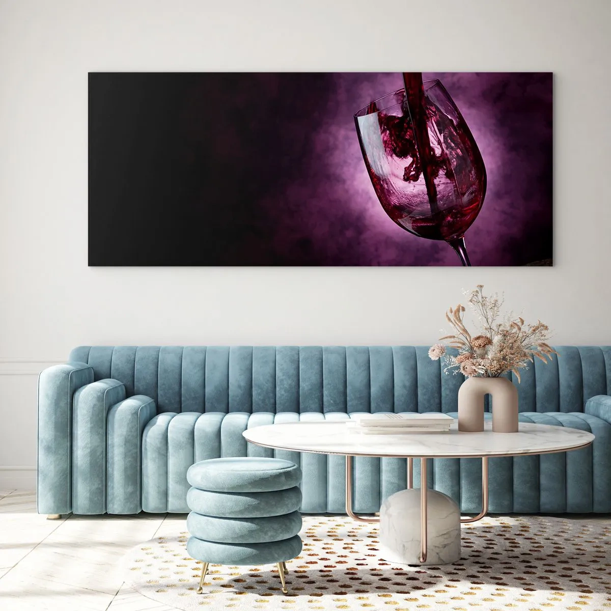 Tablou pe sticlă - Stacojiu? Carmin? Nu, rubin. - 100x40 cm