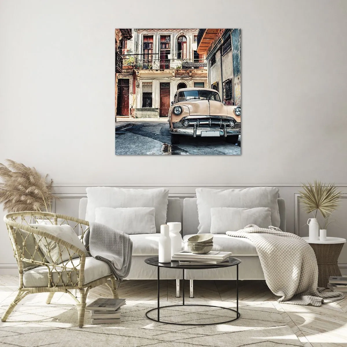 Tablou pe sticlă - O siestă în Havana - 30x30 cm