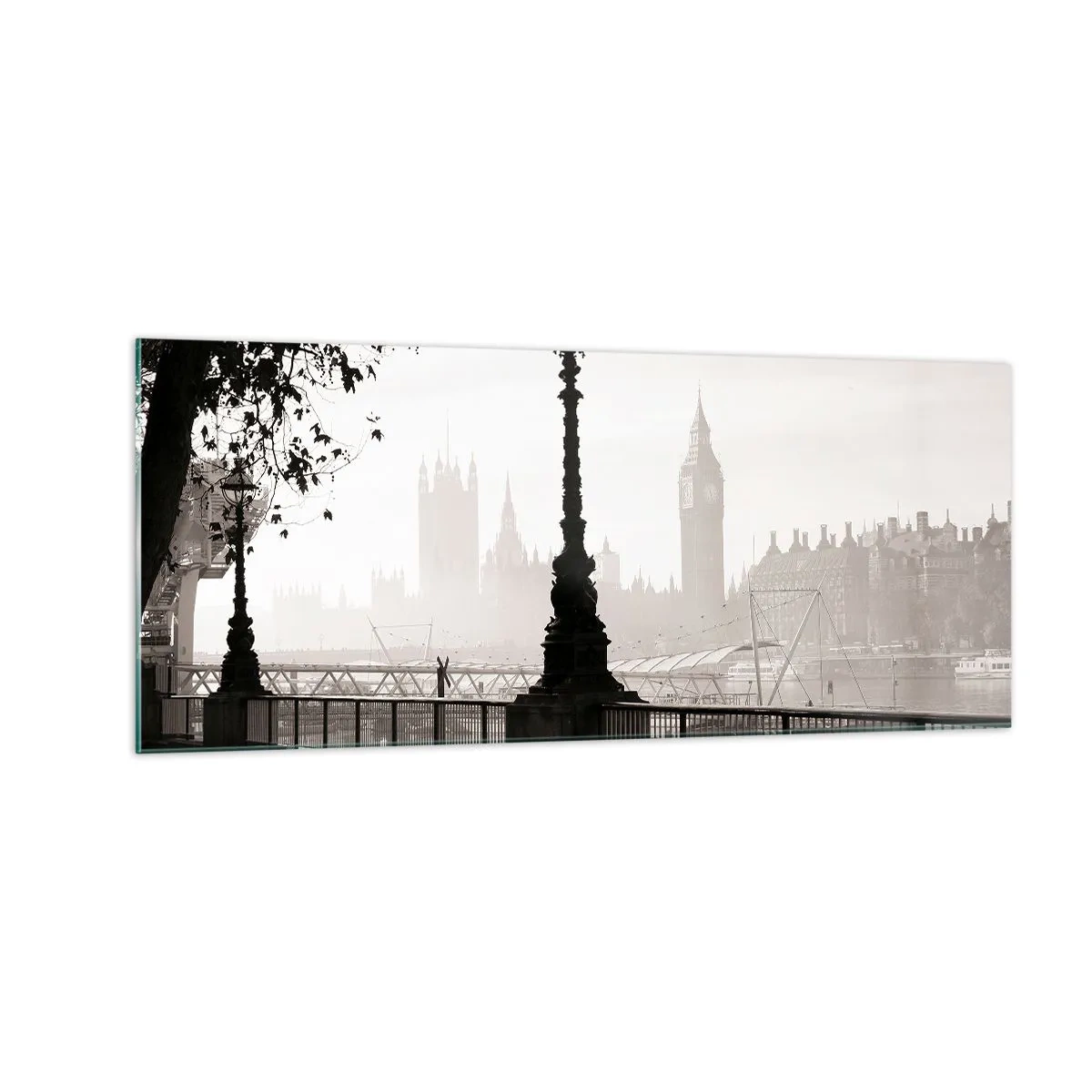 Tablou pe sticlă - Londra de dimineața - 100x40 cm