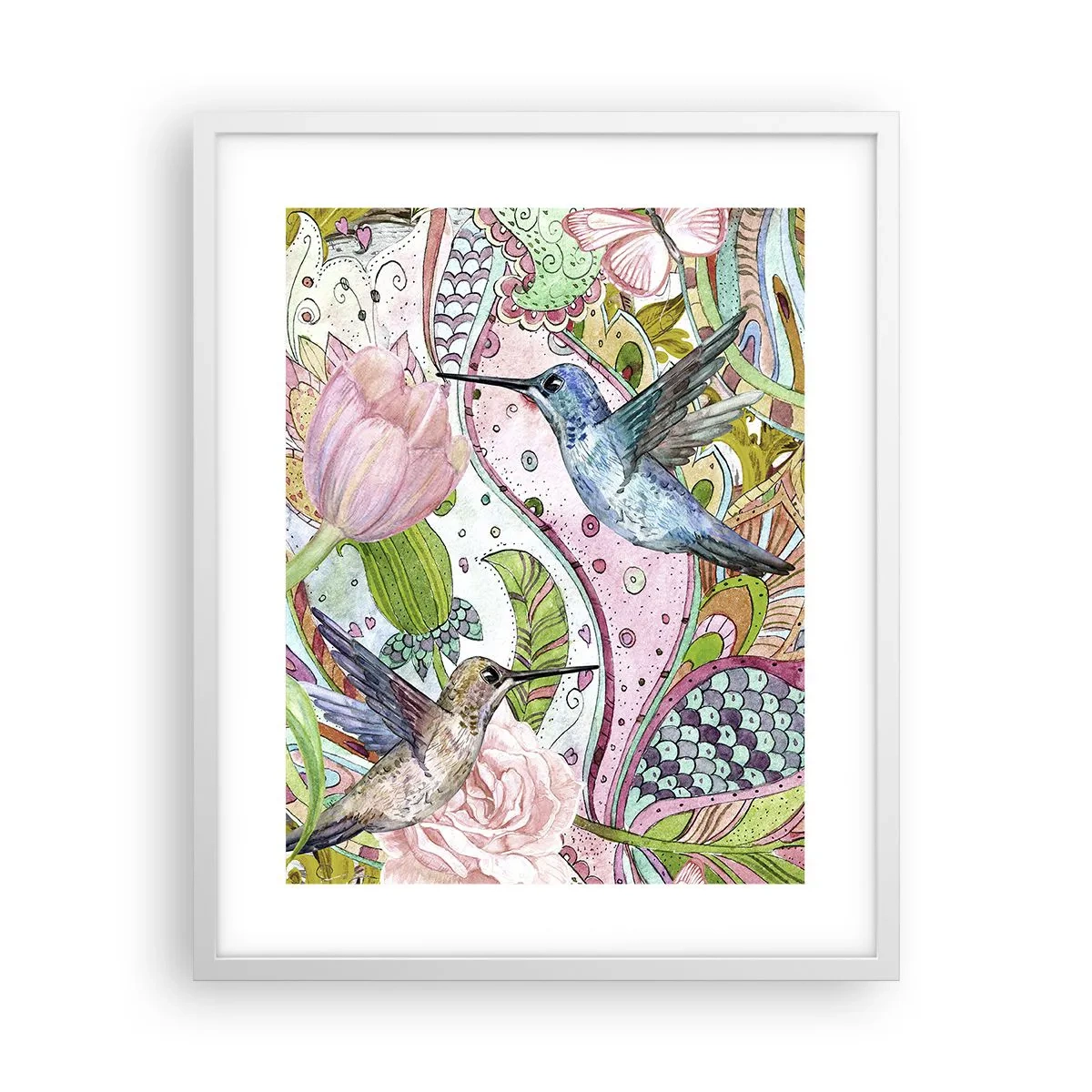 Poster în ramă albă - Încurcat în viță de vie - 40x50 cm