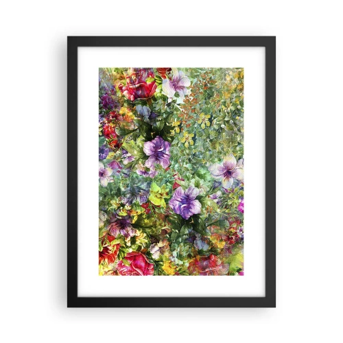 Poster în ramă neagră - Să ne pierdem în flori - 30x40 cm