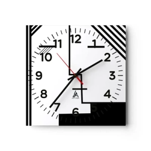 Ceas de perete - Ceas pe sticlă - Doar un sărut - 30x30 cm