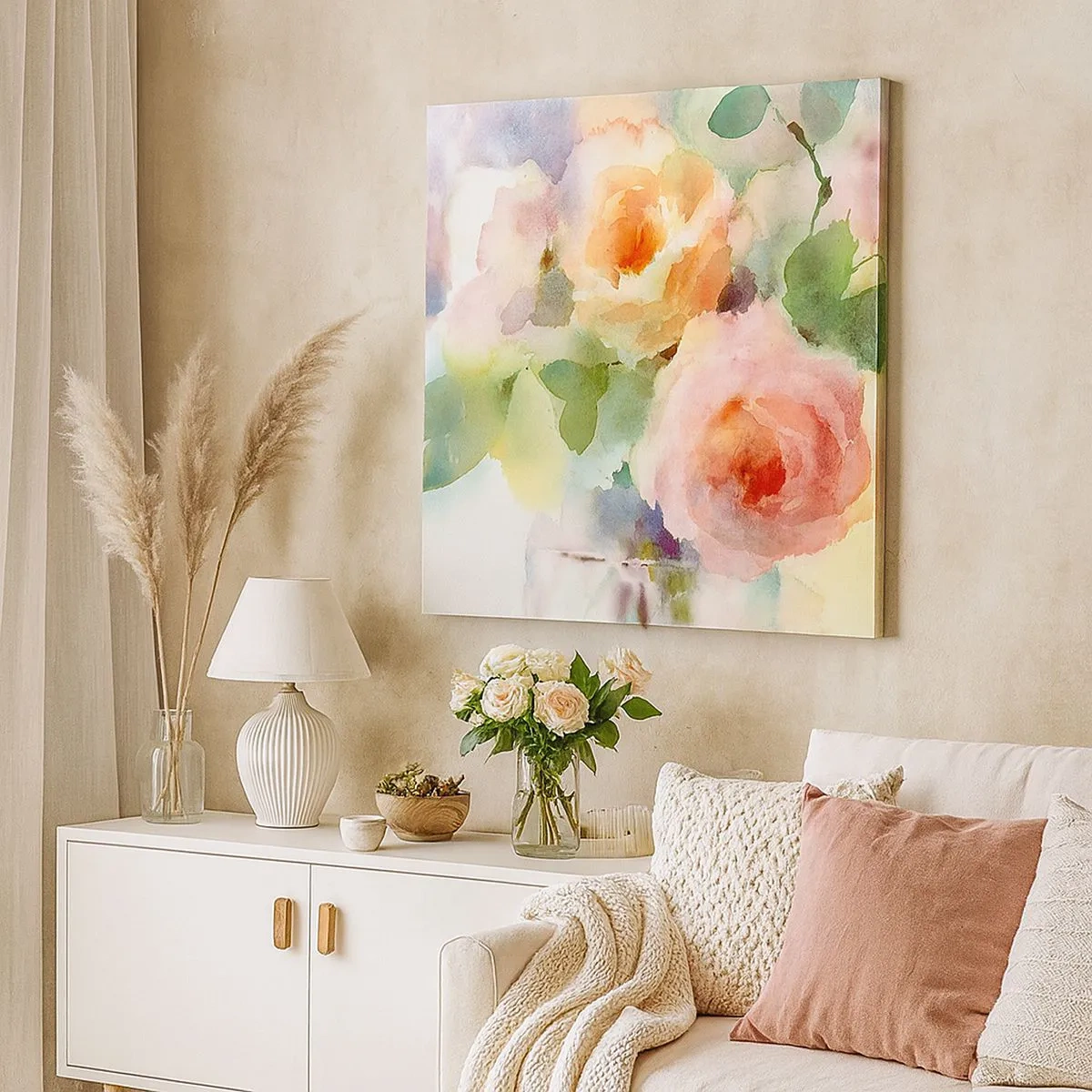 Tablou pe pânză - Delicat ca o acuarelă - 30x30 cm