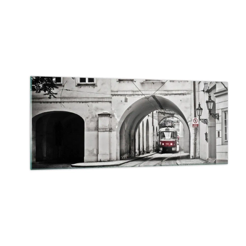 Tablou pe sticlă - Printr-un labirint urban - 100x40 cm