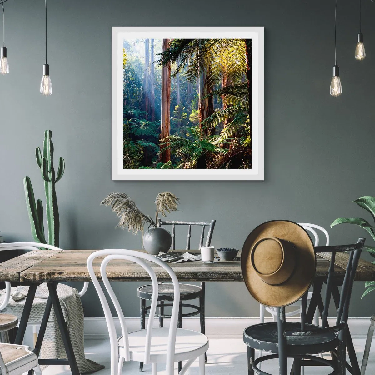 Poster în ramă albă - O poveste din pădure - 30x30 cm