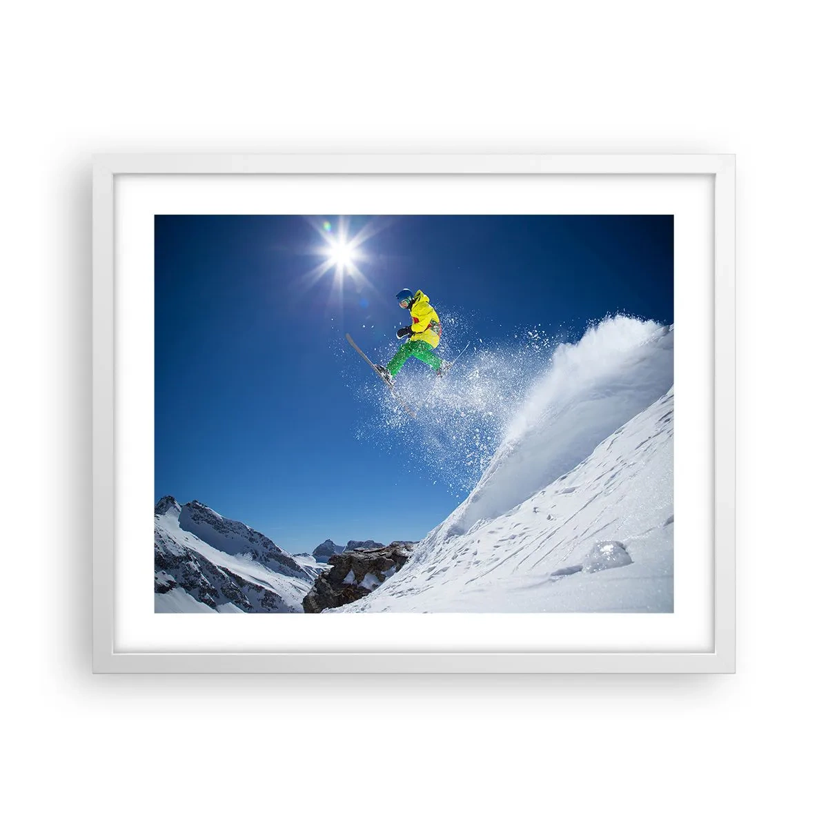 Poster în ramă albă - Dansând cu munții - 50x40 cm