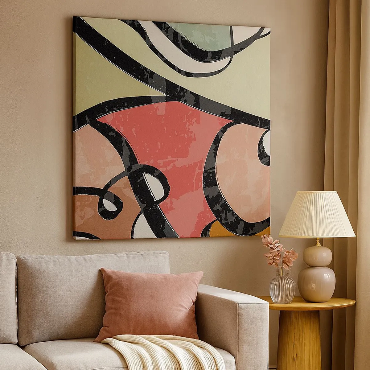 Tablou pe pânză - Piruetă printre culori - 30x30 cm