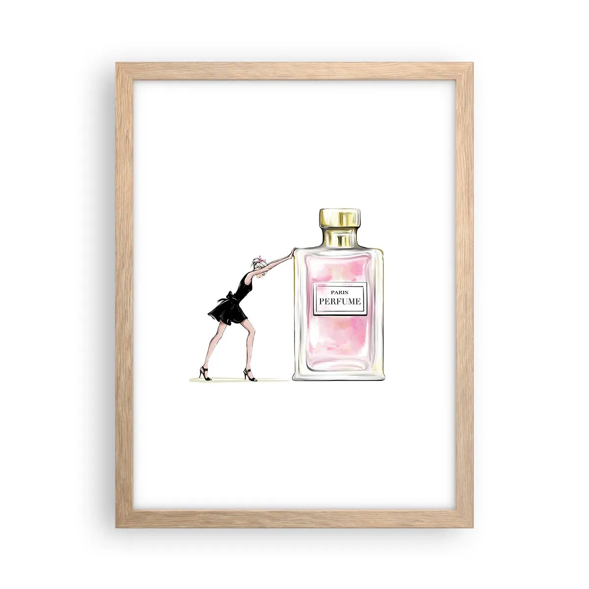 Poster în ramă de stejar deschis - Esența feminității - 30x40 cm