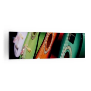 Tablou pe pânză - Chitara are multe culori - 160x50 cm