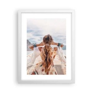 Poster în ramă albă - Pe drumul spre fericire - 30x40 cm