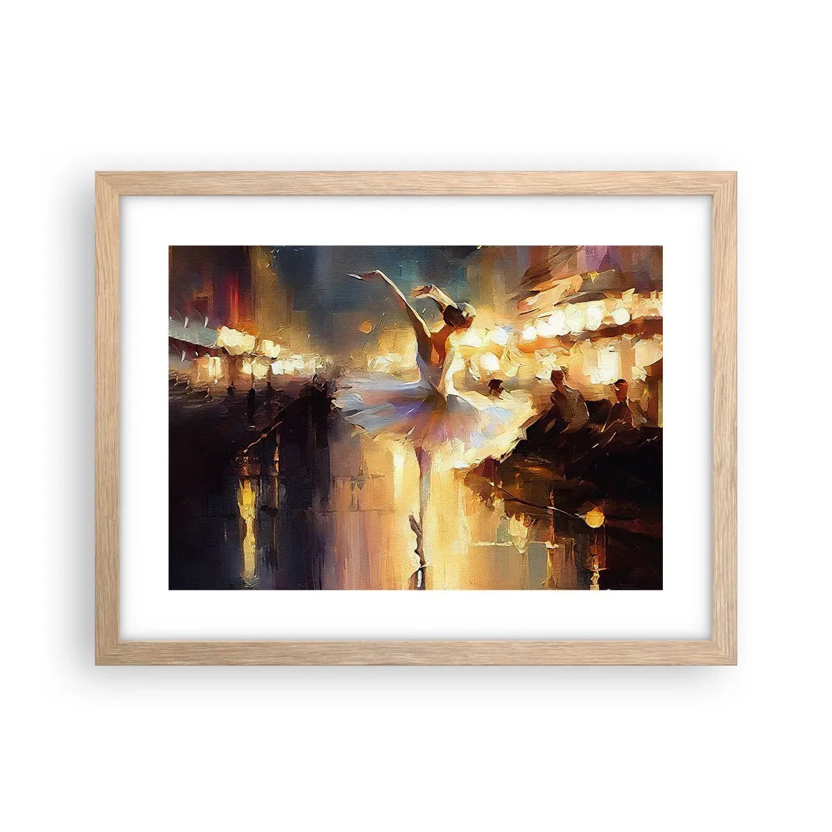 Poster în ramă de stejar deschis - Un miracol în stradă - 40x30 cm