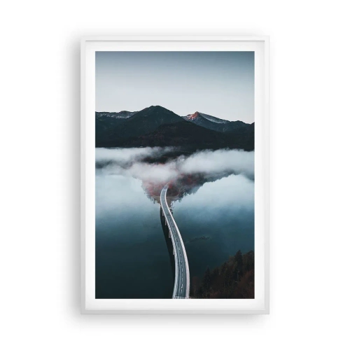 Poster în ramă albă - Peste o apă netedă ca o oglindă - 61x91 cm