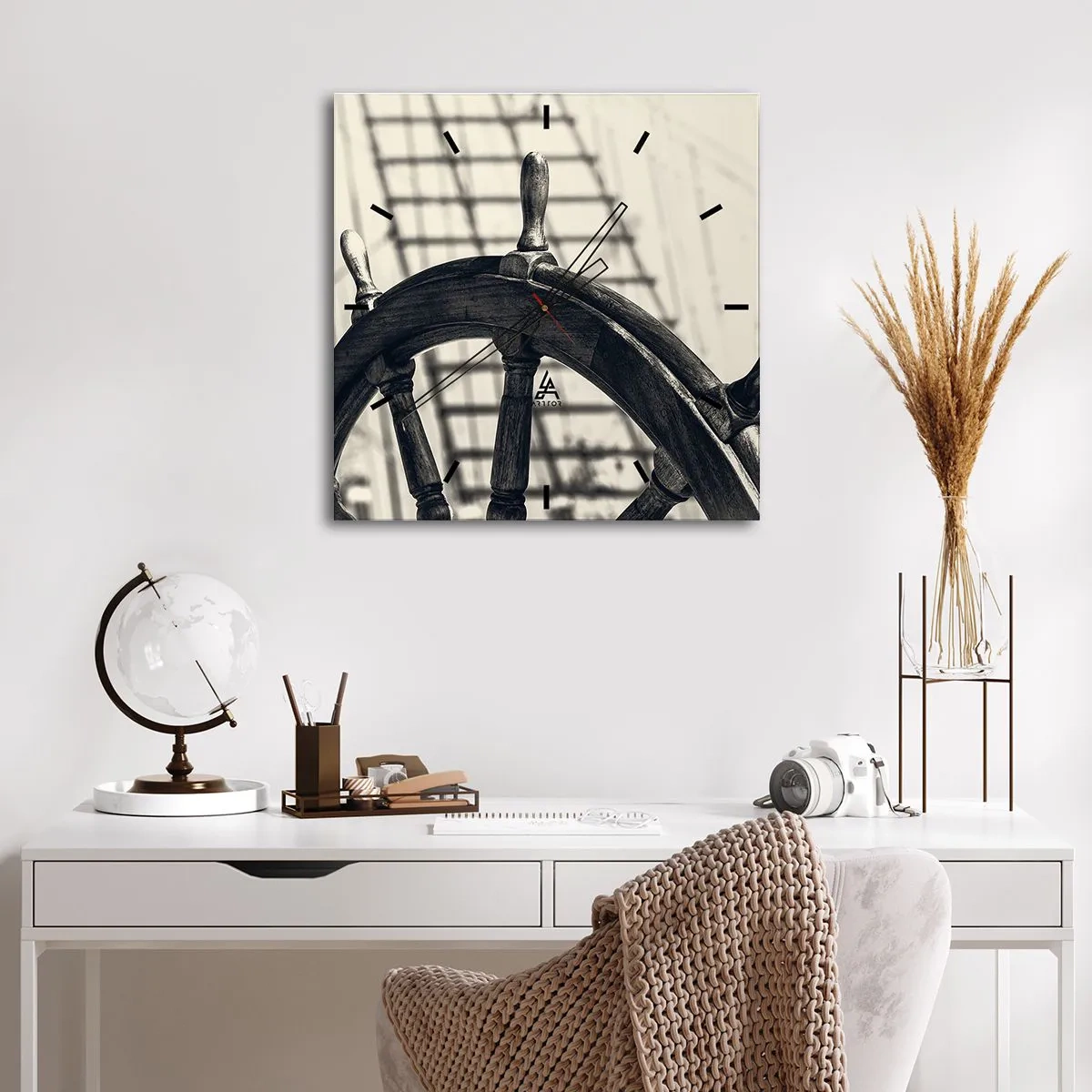 Ceas de perete - Ceas pe sticlă - Povești despre mare - 40x40 cm