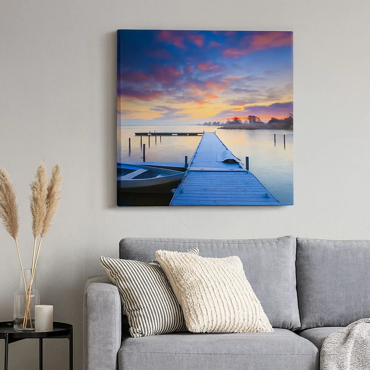 Tablou pe pânză - Seninătate mov-auriu - 30x30 cm