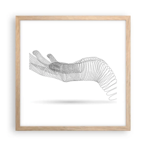 Poster în ramă de stejar deschis - Mână arcuită - 40x40 cm