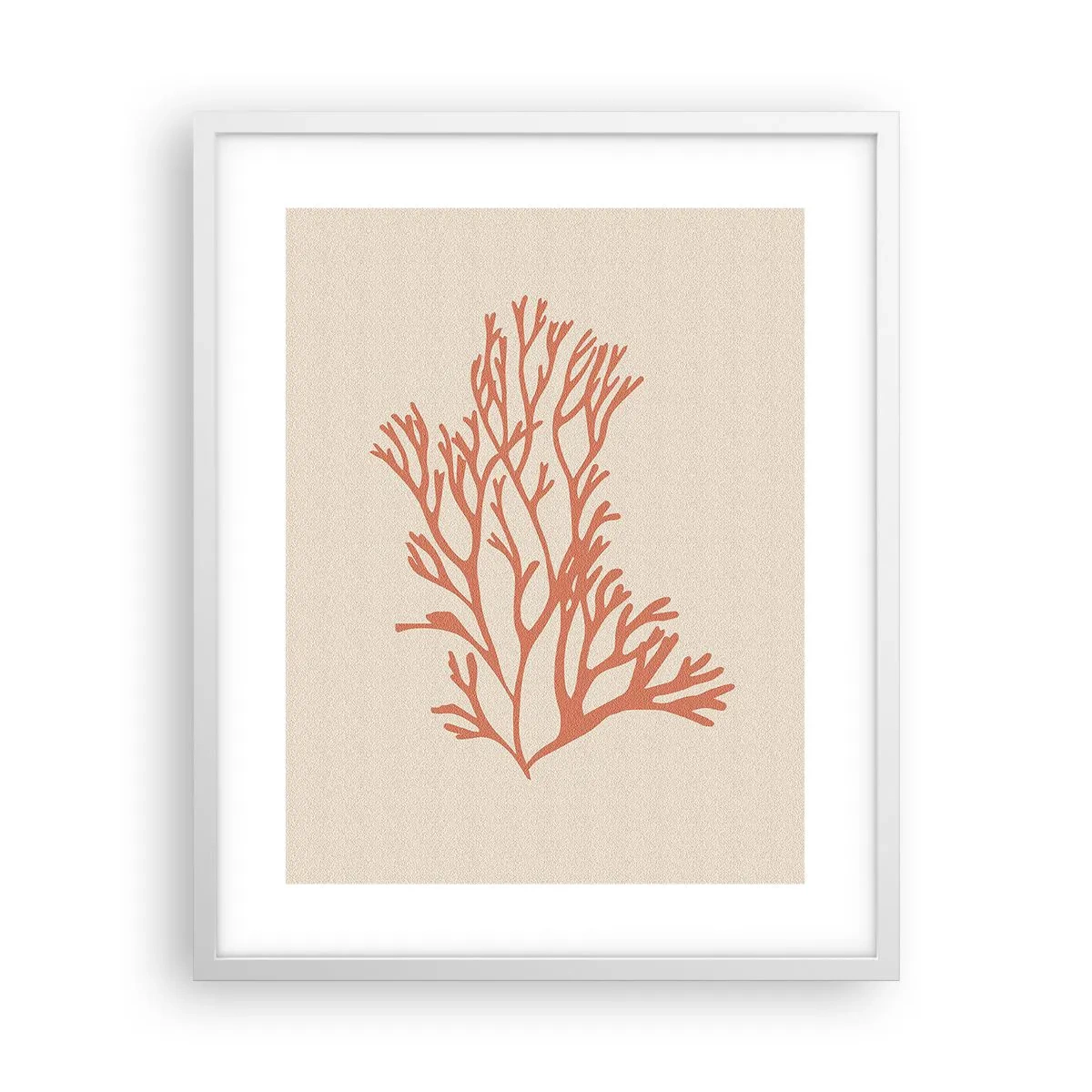 Poster în ramă albă - Coral filigranat - 40x50 cm