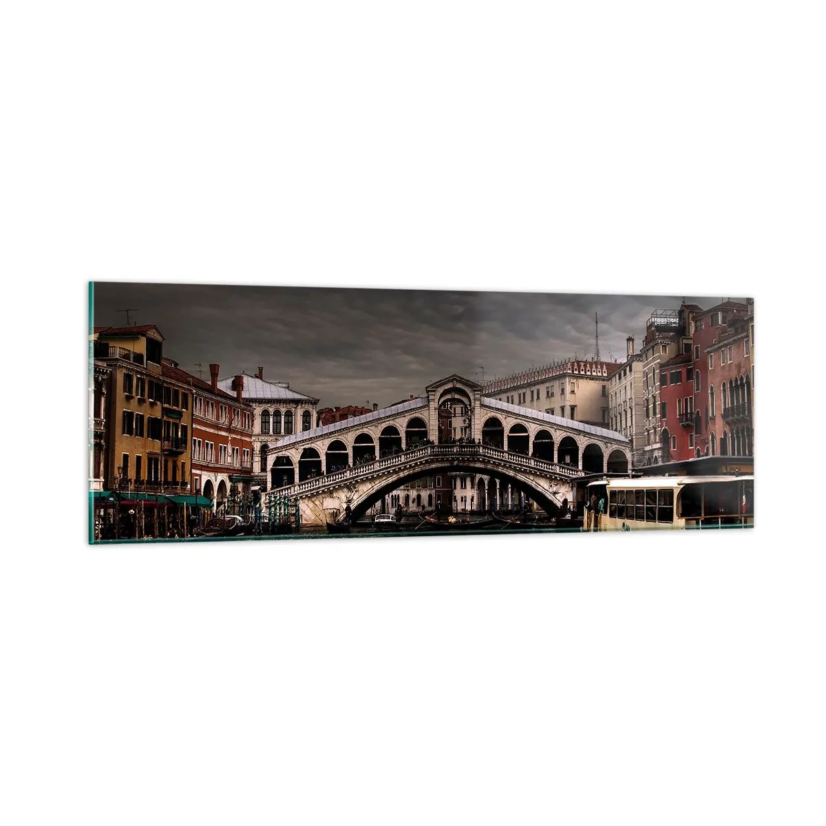 Tablou pe sticlă - Promisiunea unei seri venețiene - 90x30 cm