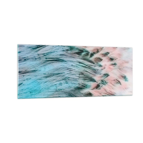 Tablou pe sticlă - Puful roz și safir - 100x40 cm