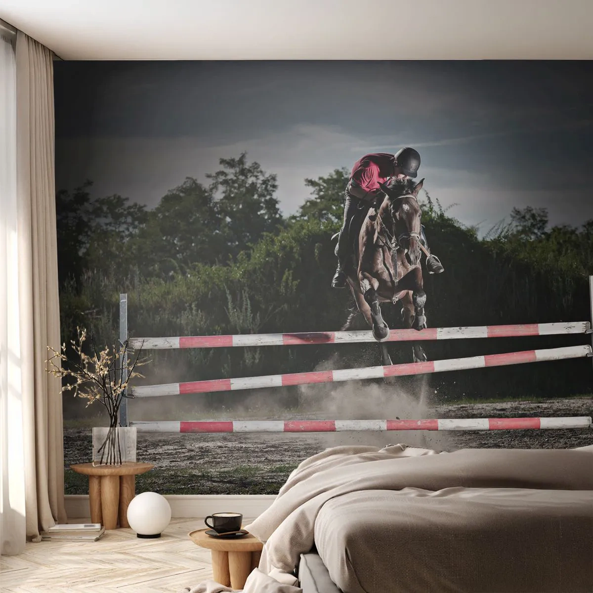 Tapet Premium Sand - Împreună pentru victorie - Animale, Cal, Sport - 100x70 cm