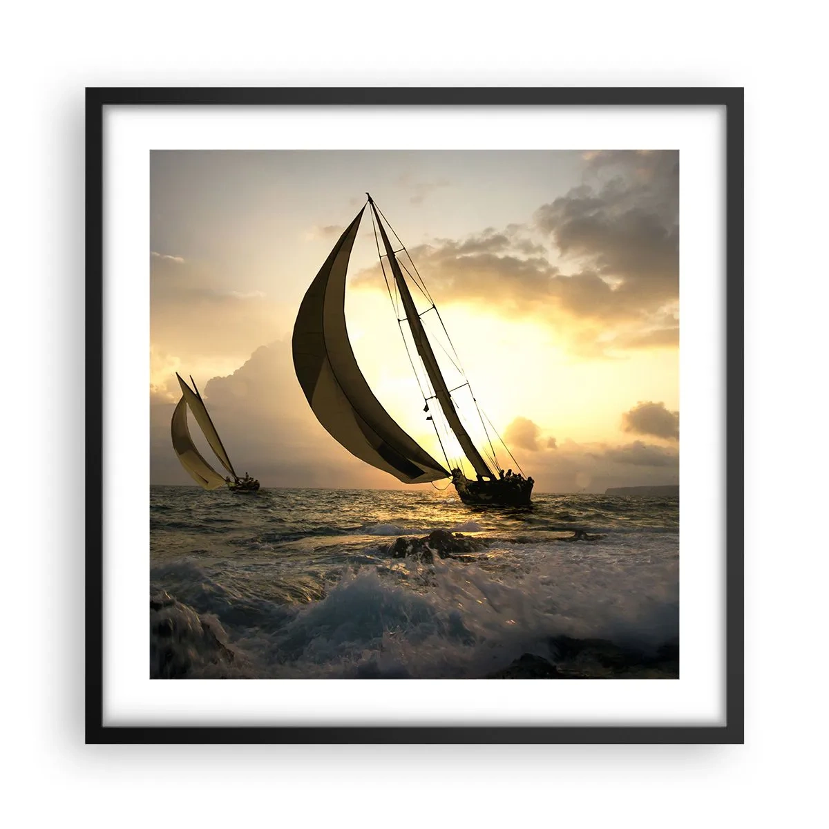 Poster în ramă neagră - Vânt în jos și în sus - 50x50 cm