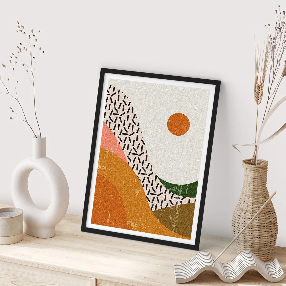 Poster în ramă neagră - Abstracție solară - 40x50 cm