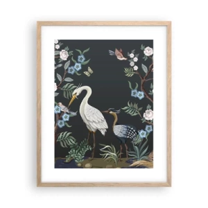 Poster în ramă de stejar deschis - Parada păsărilor - 40x50 cm