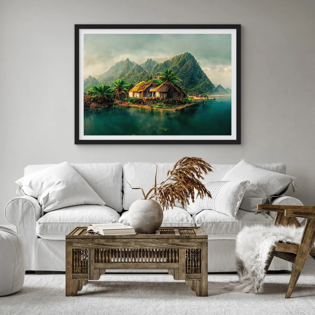 Poster în ramă neagră - Paradisul tropical - 100x70 cm
