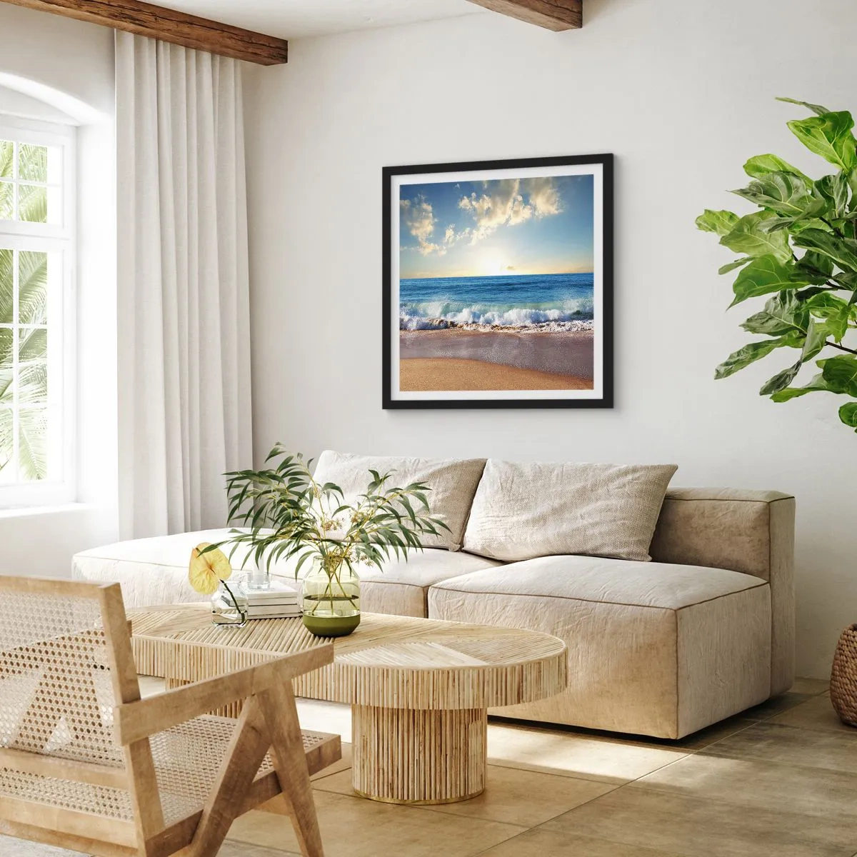 Poster în ramă neagră - Mișcare și liniște în același timp - 50x50 cm