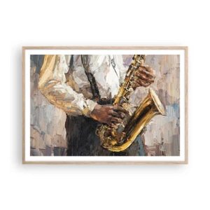 Poster în ramă de stejar deschis - E timpul pentru a cânta solo - 100x70 cm