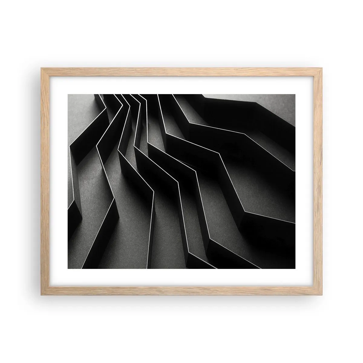 Poster în ramă de stejar deschis - Ordinea spațială - 50x40 cm