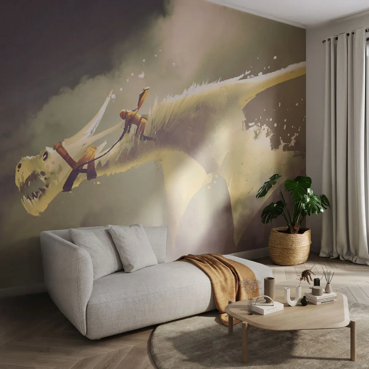 Tapet Standard Eco - Salvăm lumea - Abstracția, Fantezie, balaur - 350x256 cm