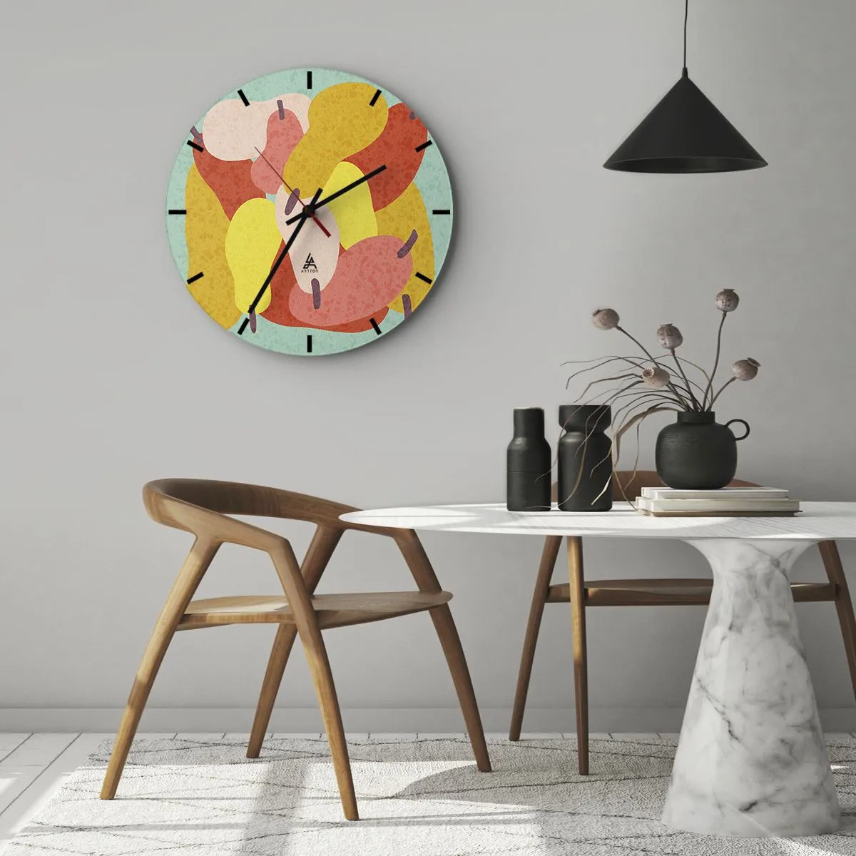 Ceas de perete - Ceas pe sticlă - Gustă soarele de vară - 40x40 cm