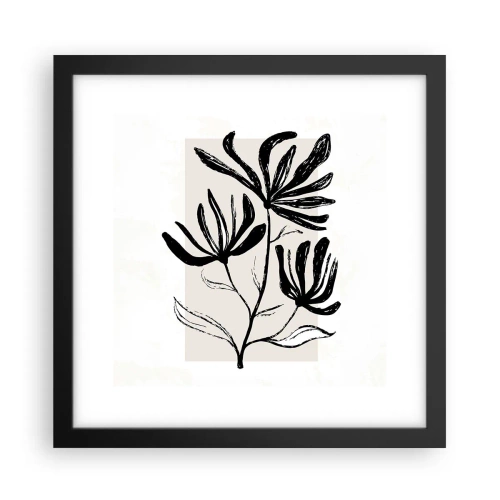 Poster în ramă neagră - Schiță pentru ierbar - 30x30 cm