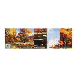 Mostră de Tapet Standard Eco - Peisaj în aur și bronz - Peisaj, pădure, Impresionism - 100x30 cm