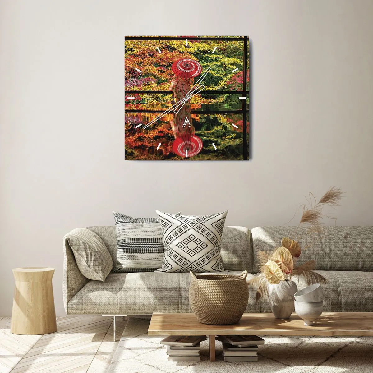 Ceas de perete - Ceas pe sticlă - În templul naturii - 30x30 cm