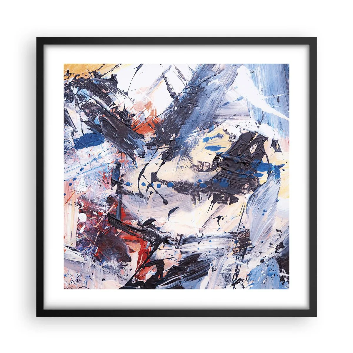 Poster în ramă neagră - Dansul nebun al abstracției - 50x50 cm