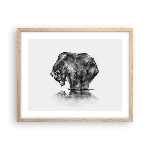 Poster în ramă de stejar deschis - Mă bucur să văd pe cineva apropiat - 50x40 cm