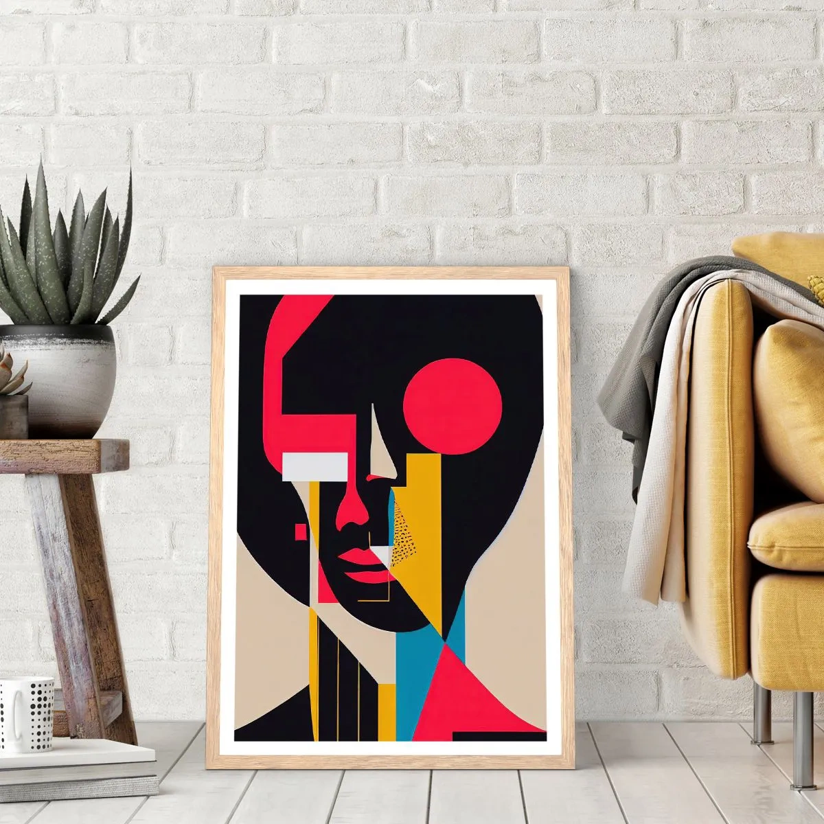 Poster în ramă de stejar deschis - Lumea ei interioară - 70x100 cm