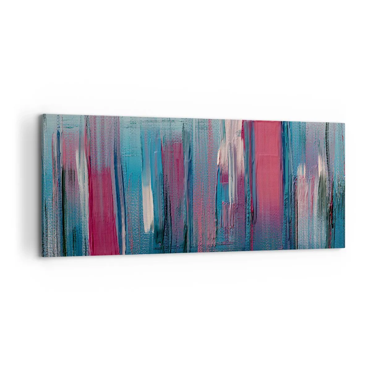 Tablou pe pânză - Compoziție verticală în albastru și roșu - 120x50 cm