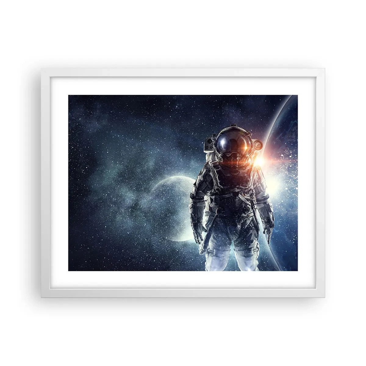 Poster în ramă albă - Aventură spațială - 50x40 cm