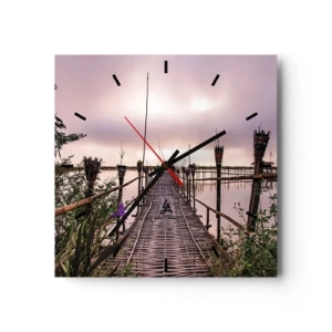 Ceas de perete - Ceas pe sticlă - Pacea și liniștea Asiei - 40x40 cm