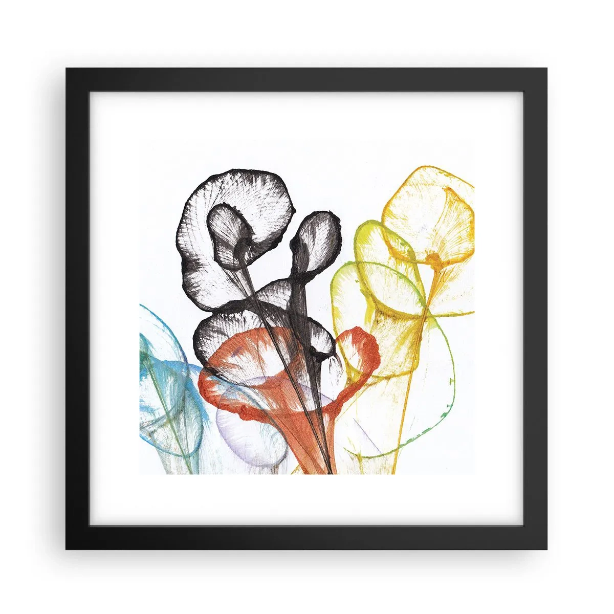 Poster în ramă neagră - Flori cu suflete - 30x30 cm